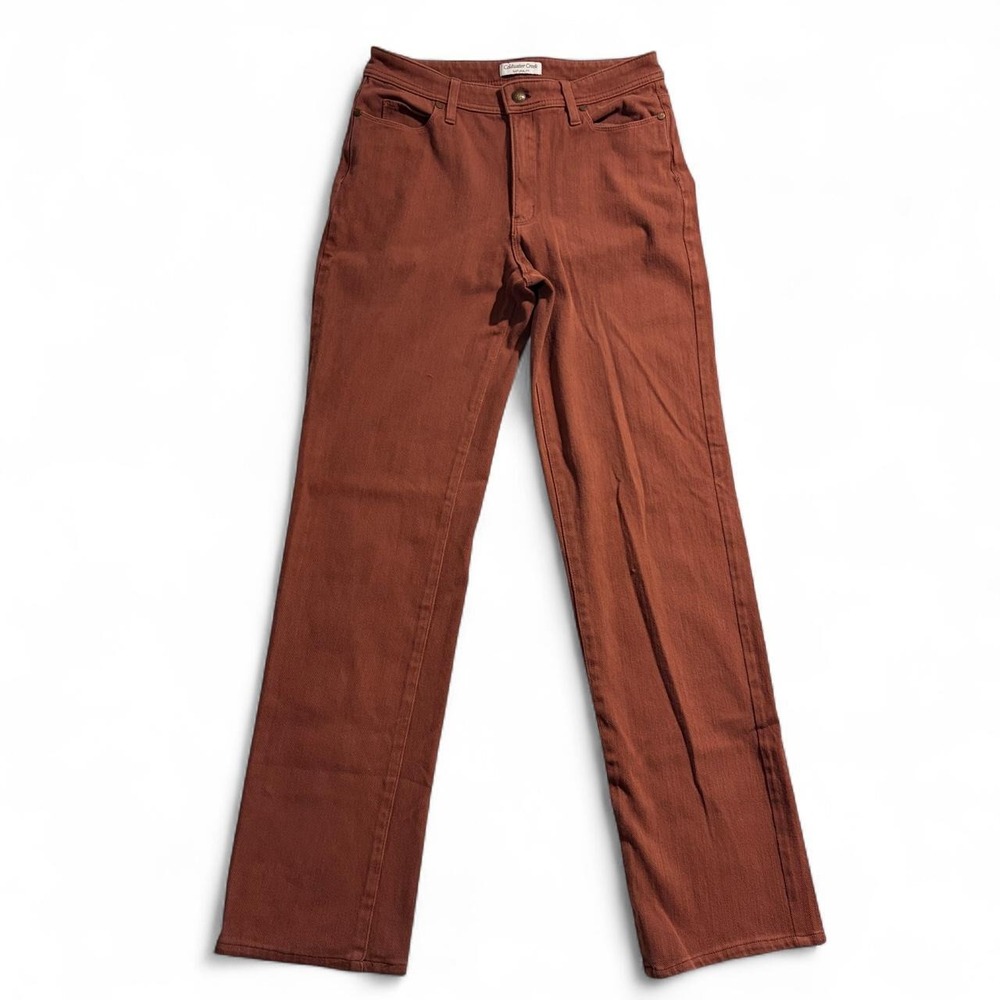 Coldwater Creek Natural Fit Brown Pants Tall Size 6T Straight Leg Cotton Stretch